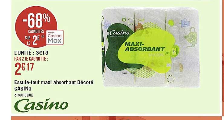 essuie-tout maxi absorbant décoré casino