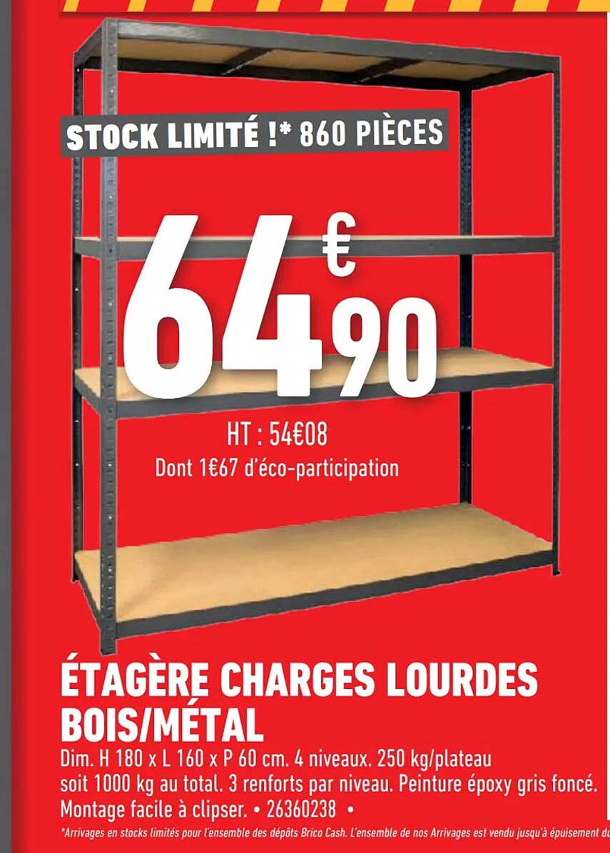 étagère Charges Lourdes Bois-métal