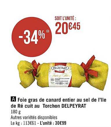 foie gras de canard entier au sel de l'île de ré cuit au torchon delpeyrat