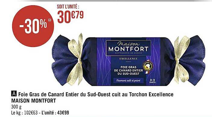 foie gras de canard entier du sud-ouest cuit au torchon excellence maison montfort