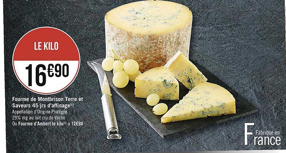 fourme de montbrison terre et saveurs 45 jrs d'affinage