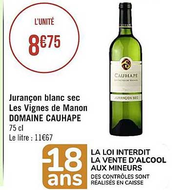 jurançon blanc sec les vignes de manon domaine cauhape