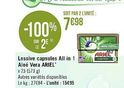 lessive capsules all in 1 aloé vera ariel