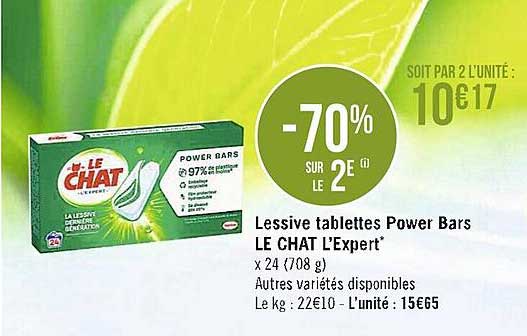 lessive tablettes power bars le chat l'expert