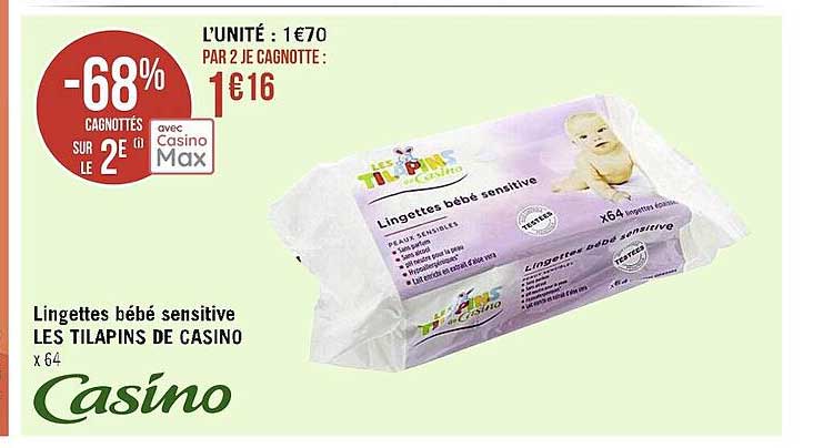 Lingettes Bébé Sensitive Les Tilapins De Casino