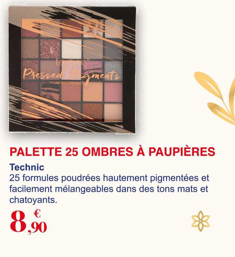 palette 25 ombres à paupières technic