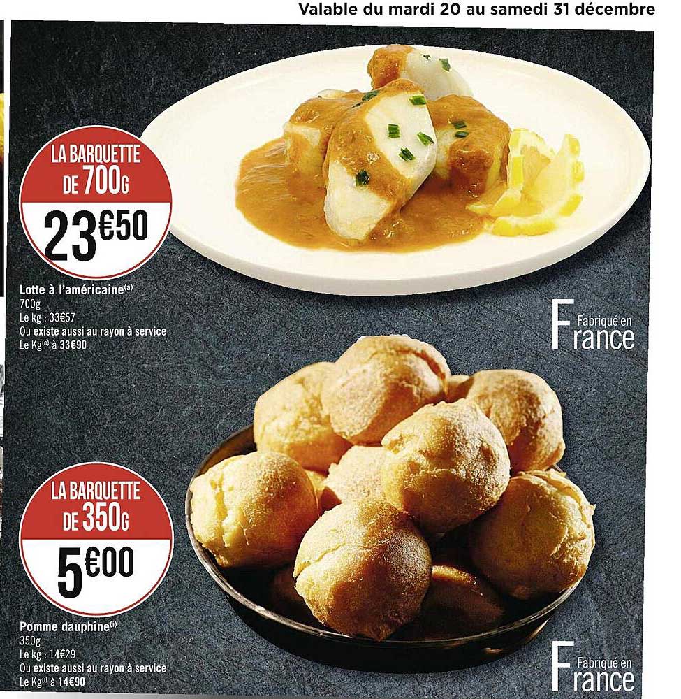 Pomme Dauphine Ou Lotte à L'américaine