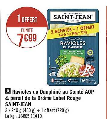 ravioles du dauphiné au comté aop & persil de la drôme label rouge saint-jean