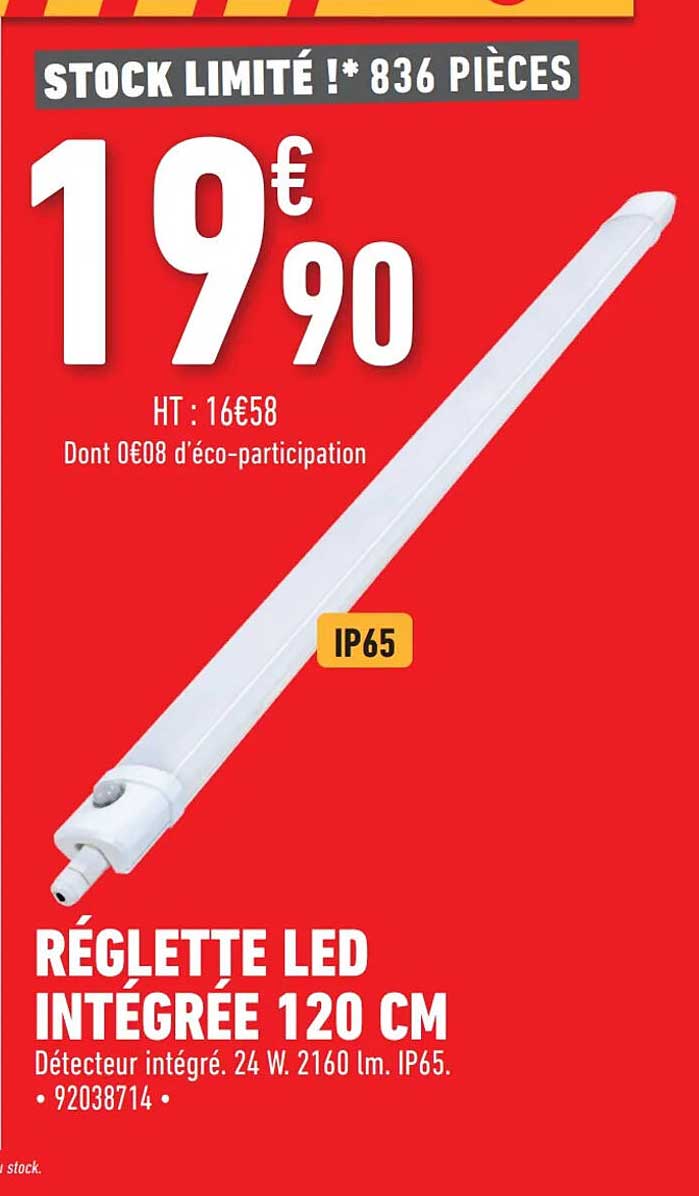 réglette led intégrée 120 cm