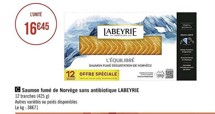 Saumon Fumé De Norvège Sans Antibiotique Labeyrie