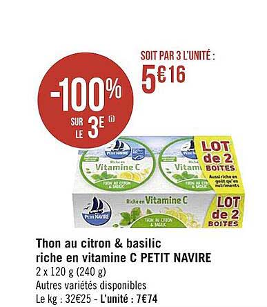 thon au citron & basilic riche en vitamine c petit navire