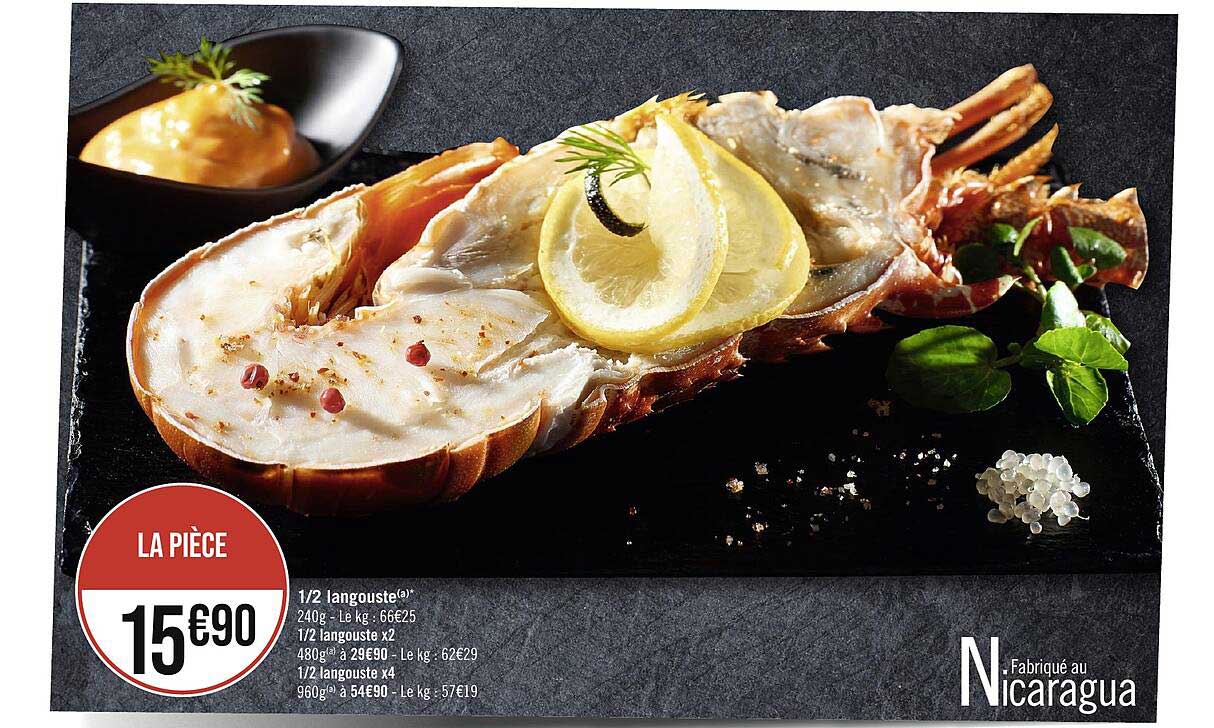 1/2 langouste, 1/2 langouste x2, 1/2 langouste x4