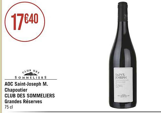 aoc saint-joseph m. chapoutier club des sommeliers grandes réserves