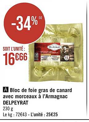 Bloc De Foie Gras De Canard Avec Morceaux à L'armagnac Delpeyrat