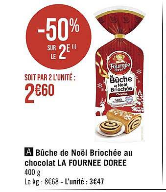 bûche de noël briochée au chocolat la fournée dorée