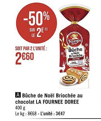 bûche de noël briochée au chocolat la fournée dorée