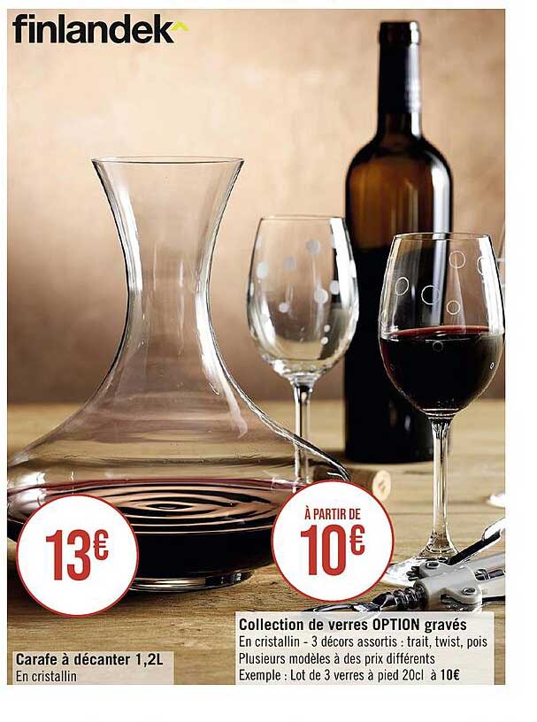 carafe à décanter 1,2 l / collection de verres option gravés finlandek^