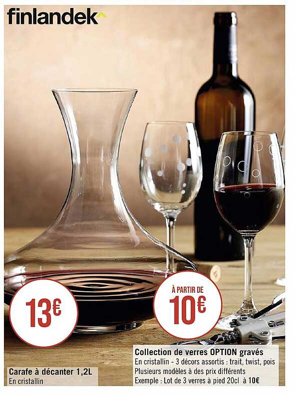 carafe à décanter 1,2 l / collection de verres option gravés finlandek^
