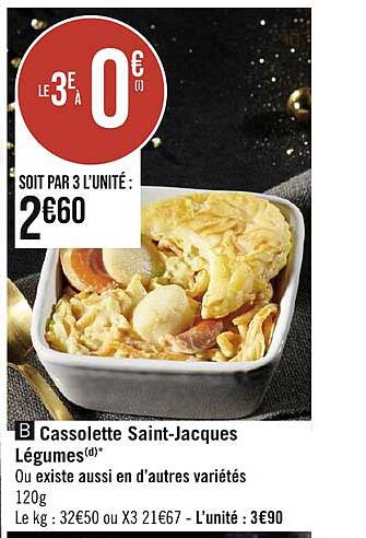 Cassolette Saint-jacques Légumes