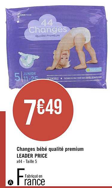 changes bébé qualité premium leader price