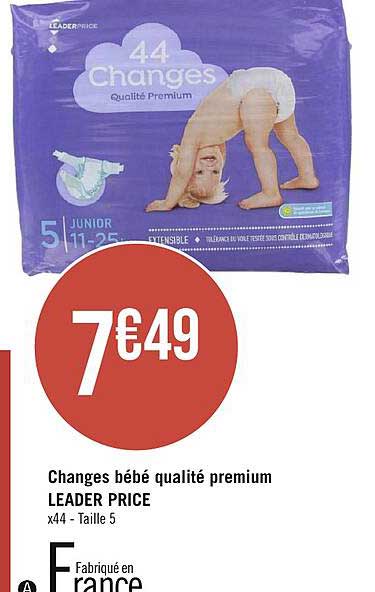 changes bébé qualité premium leader price