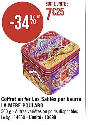 Coffret En Fer Les Sablés Pur Beurre La Mère Poulard