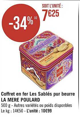 coffret en fer les sablés pur beurre la mère poulard