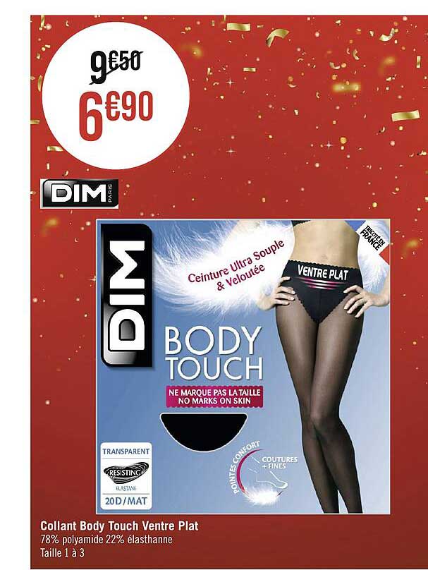 collant body touch ventre plat