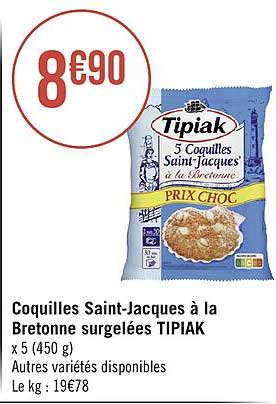 coquilles saint-jacques à la bretonne surgelées tipiak