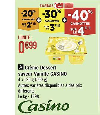 Crème Dessert Saveur Vanille Casino