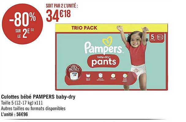 culottes bébé pampers baby-dry