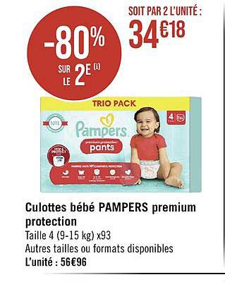Culottes Bébé Pampers Premium Protection