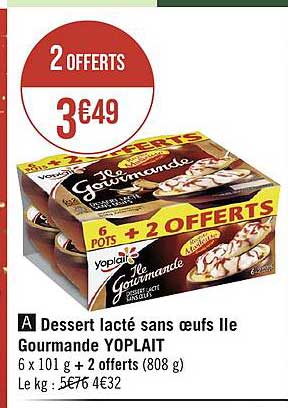 Dessert Lacté Sans œufs île Gourmande Yoplait