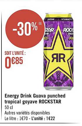 energy drink guava punched tropical goyave rockstar