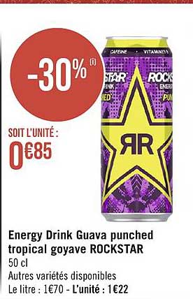 energy drink guava punched tropical goyave rockstar