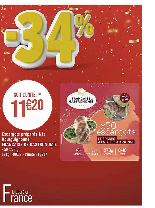 escargots préparés à la bourguignonne française de gastronomie