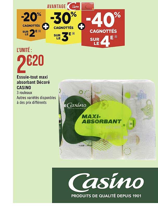 essuie-tout maxi absorbant décoré casino