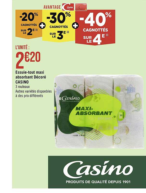 essuie-tout maxi absorbant décoré casino