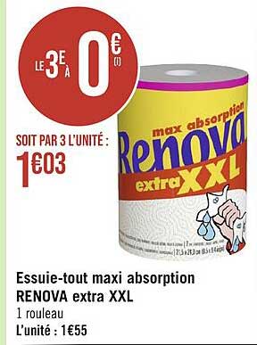 essuie-tout maxi absorption renova extra xxl