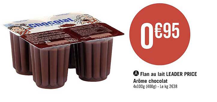 flan au lait leader price arôme chocolat