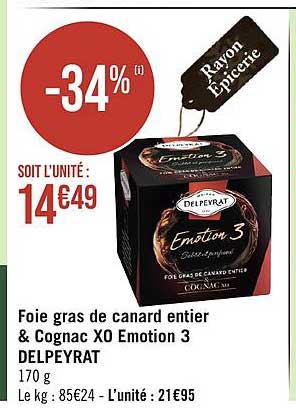 Foie Gras De Canard Entier & Cognac Xo émotion 3 Delpeyrat