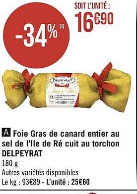 foie gras de canard entier au sel de l'île de ré cuit au torchon delpeyrat