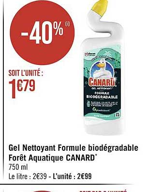 gel nettoyant formule biodégradable forêt aquatique canard