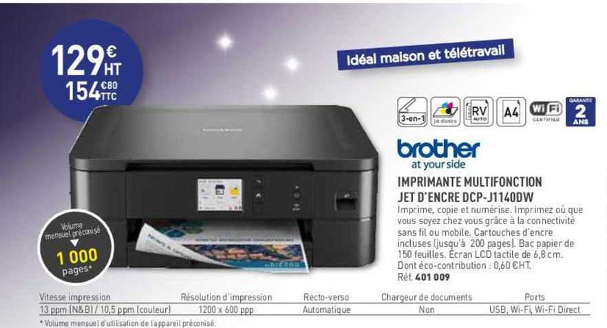 imprimante multifonction jet d'encre dcp-j1140dw brother