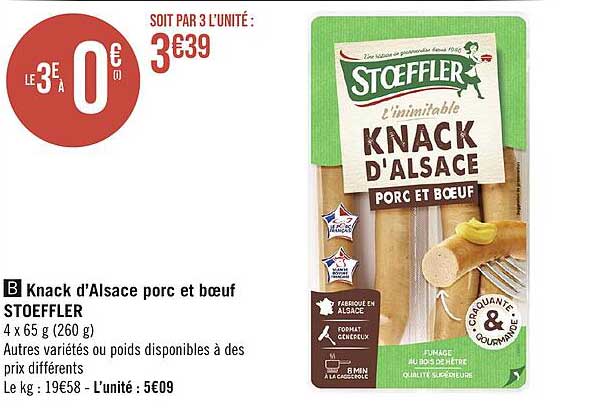 knack l'alsace porc et bœuf stoeffler