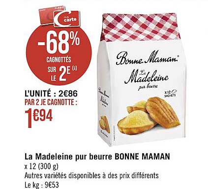 la madeleine pur beurre bonne maman