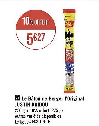 le bâton de berger l'original justin bridou