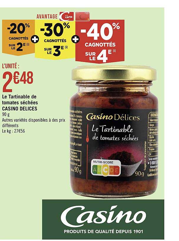 Le Tartinable De Tomates Séchées Casino Délices