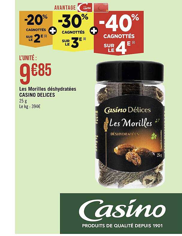 les morilles déshydratées casino délices