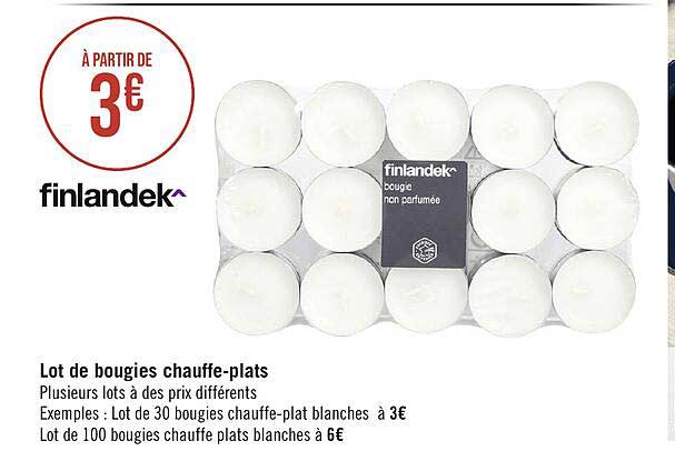 lot de bougies chauffe-plats finlandek^